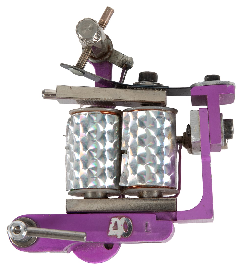 NOLAN, Don (American, 1938–2009). Custom Purple Anodized Aluminium Tattoo Machine. (1 of 5)