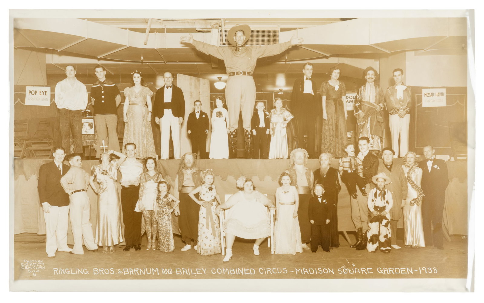 KELTY, Edward J. (1888 - 1967). Ringling Bros. and Barnum & Bailey Combined Circus. Madison Square: KELTY, Edward J. (1888 - 1967). Ringling Bros. and Barnum & Bailey Combined Circus. Madison Square Garden - 1938. New York: Century. Silver print panoramic photograph of the Ringling Bros. "Congress