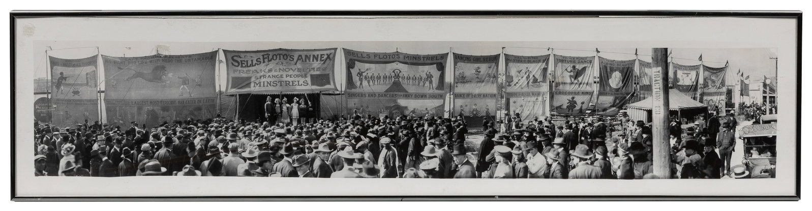 Sells Floto Circus Sideshow panoramic photo. (1 of 2)