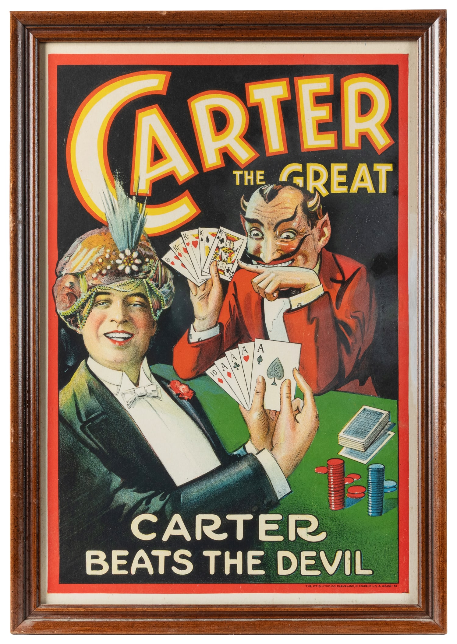CARTER, Charles. Carter the Great. Carter Beats the Devil. Cleveland: Otis Litho, ca. 1930. (1 of 1)