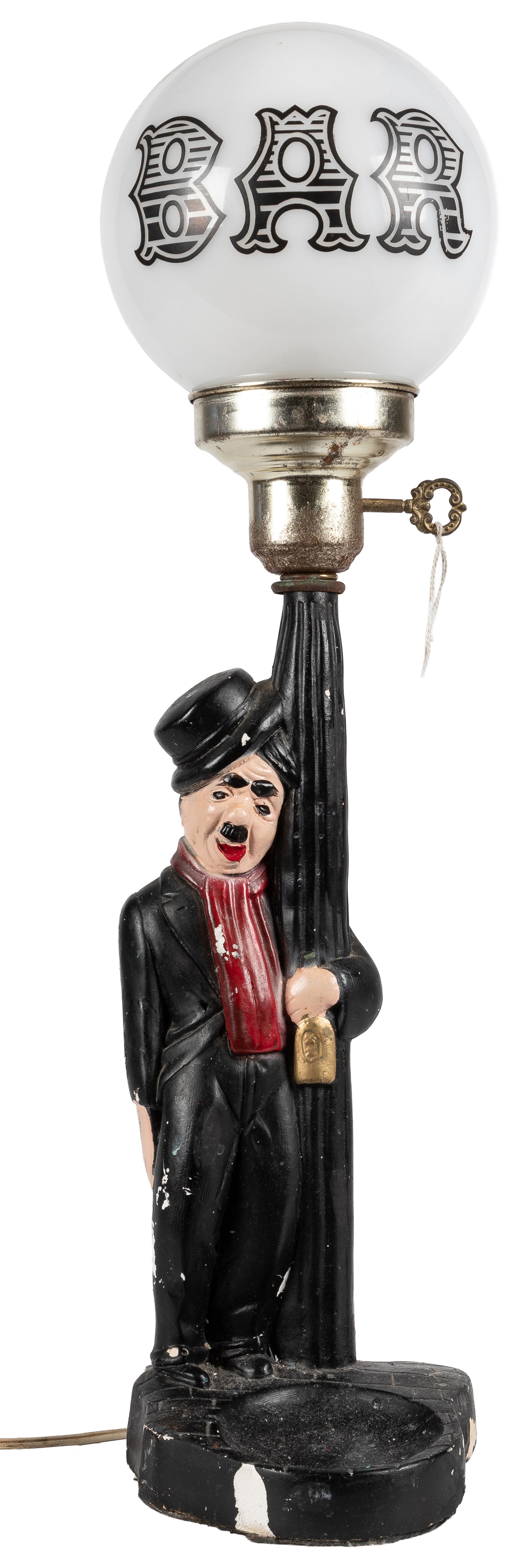 CHAPLIN, Charlie (1889–1977). Charlie Chaplin "The Tramp" Figural Bar Lamp. [American], (1 of 2)