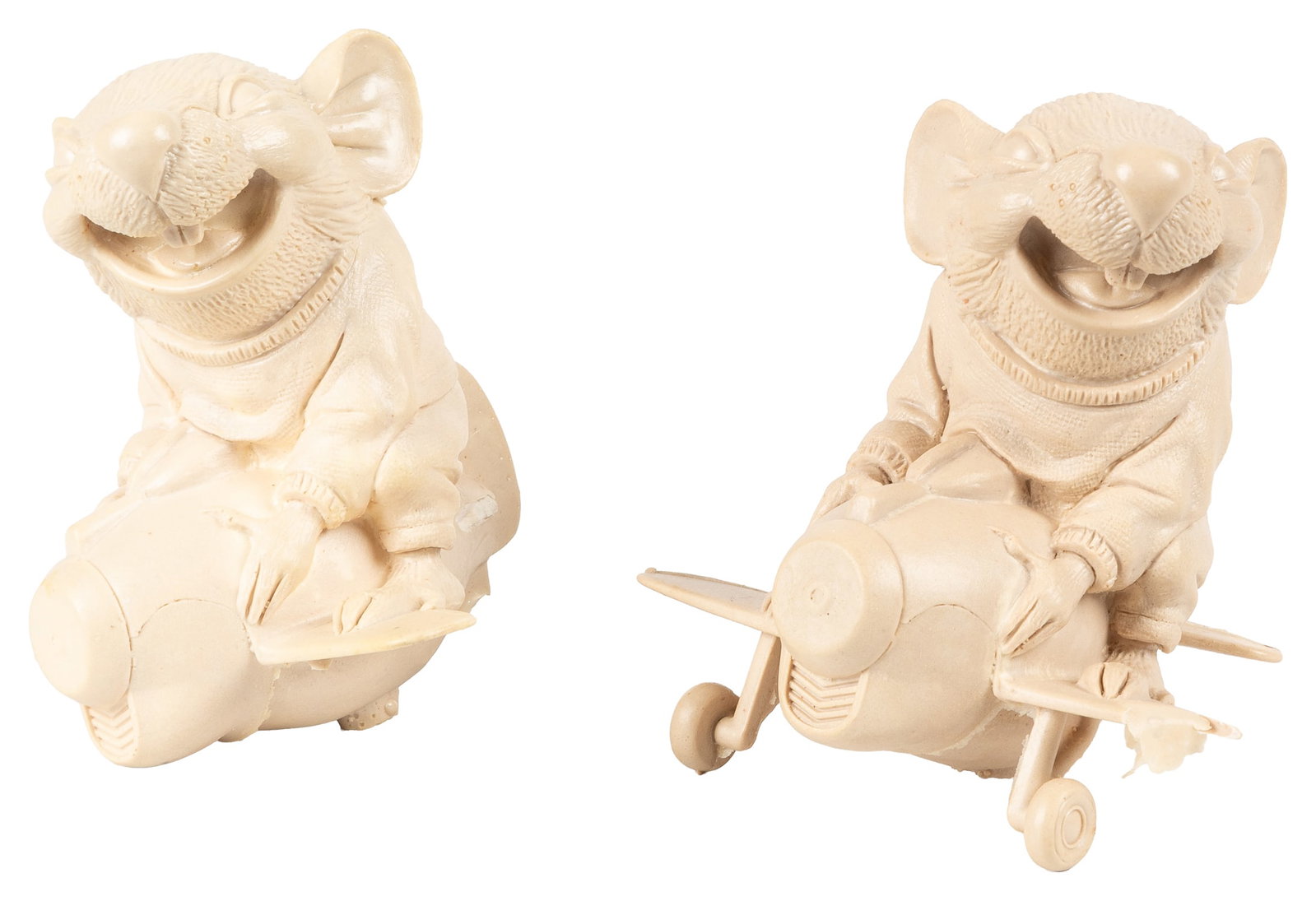 Pair of Plastic Mice on Propeller Planes. (1 of 2)