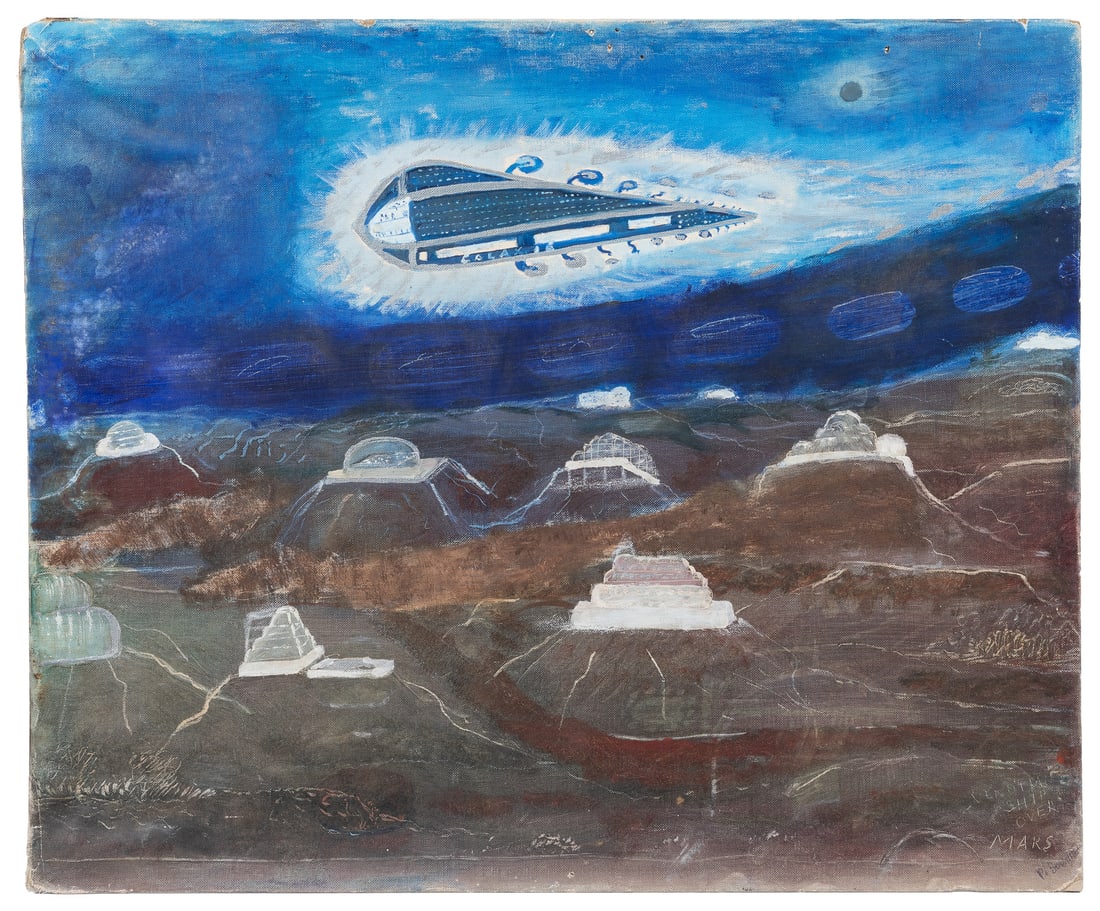 BOUDREAU, Peter (American, 20th Century). Venus Ship Over Mars. Late 20th Century. (1 of 3)