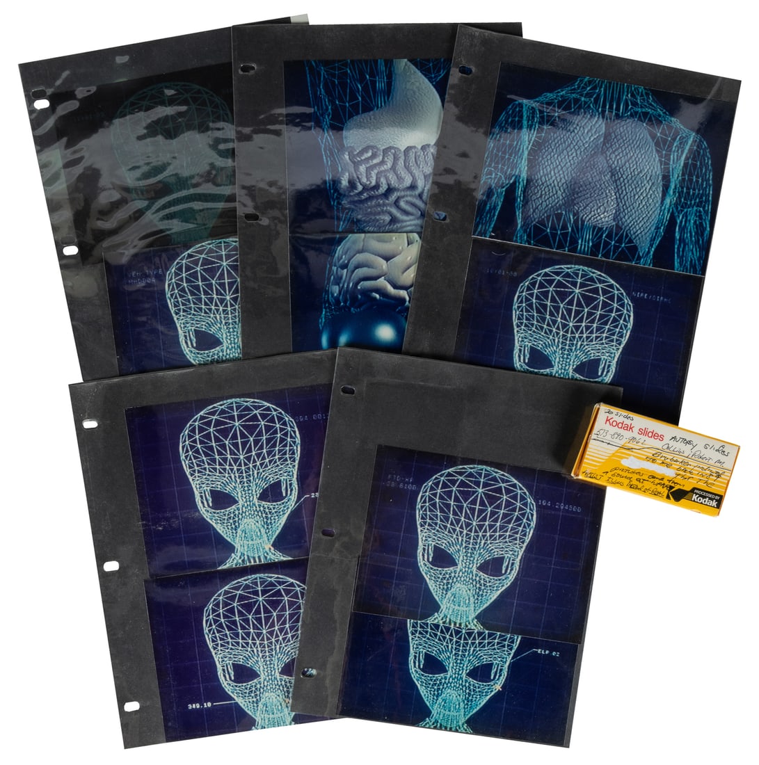 [ALIEN]. Group of 20 Kodak Autopsy Slides, 19 Photographs and a Transparency. (1 of 4)