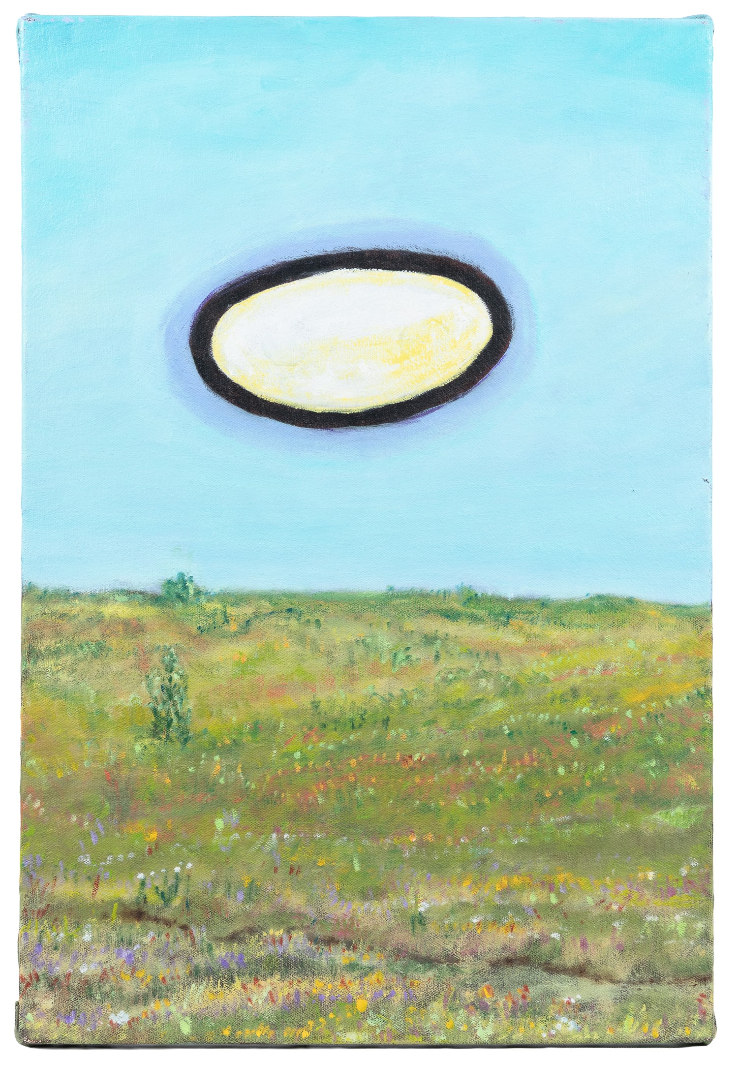 HUGGINS, David (American, 20th Century). David - Can We Use Your Body? (UFO Above Field). Circa (1 of 2)