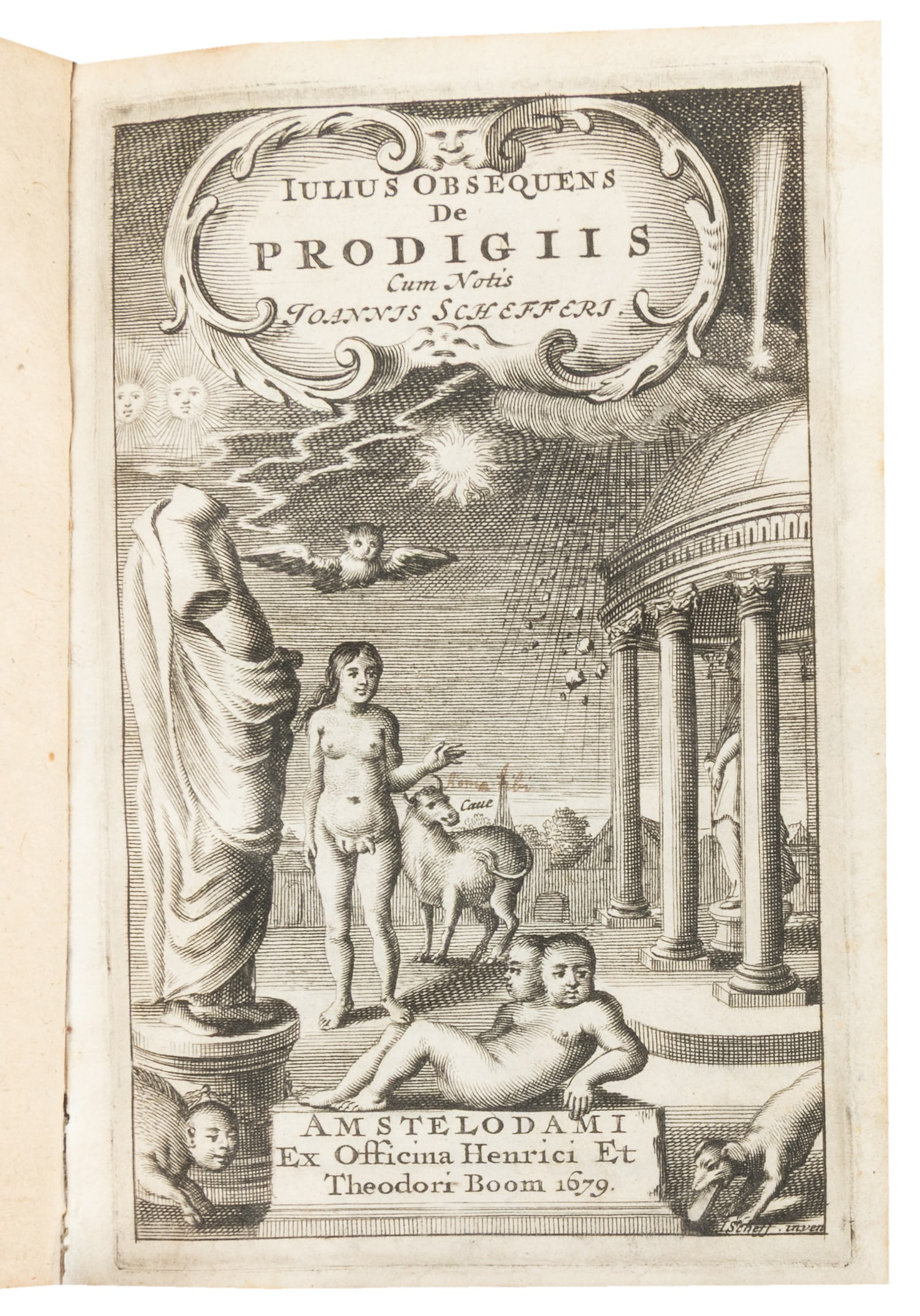 [UFOs & PARANORMAL]. OBSEQUENS, Julius. De Prodigiis Liber... Stockholm: Johannis Beuns Bibliopolae,: [UFOs & PARANORMAL]. OBSEQUENS, Julius. De Prodigiis Liber ["Book of Prodigies"]. Stockholm: Johannis Beuns Bibliopolae, 1679. Small 8vo. Two parts bound in one. Copper engraved frontispiece (engraved