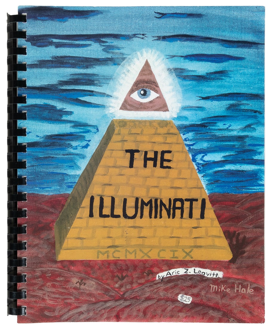 The Illuminati by Aric Z. Leavitt.: LEAVITT, Aric Z. The Illuminati. Daystar, 2000. Fifth printing. Self published by the author. A late-90s exploration of secret societies, hidden symbols, and the mythology surrounding the so-called