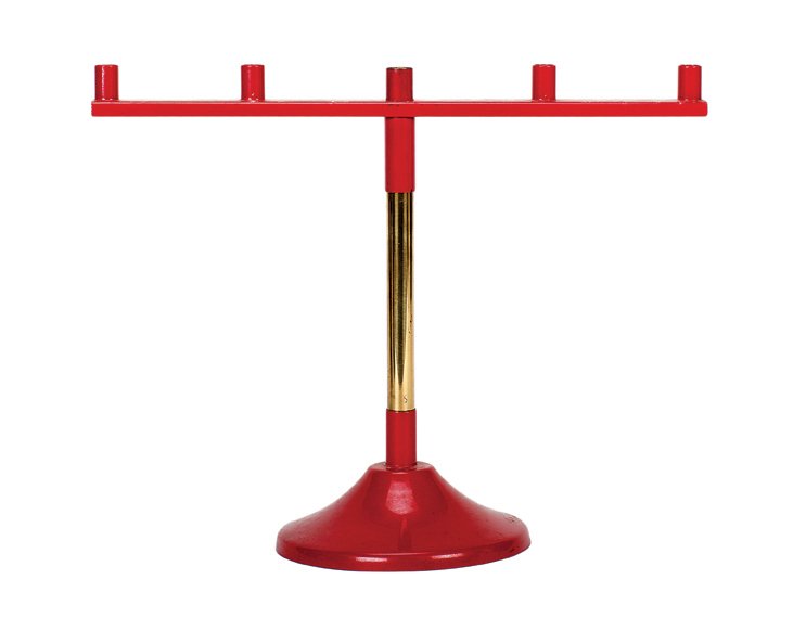 53. Cigarette/Candle Combination. P & L, ca. 1939.: 53. Cigarette/Candle Combination. New Haven, Petrie & Lewis, ca. 1939. Short metal stand which facilitates the production and vanish of lit cigarettes or birthday candles in the magician’s hands. Re