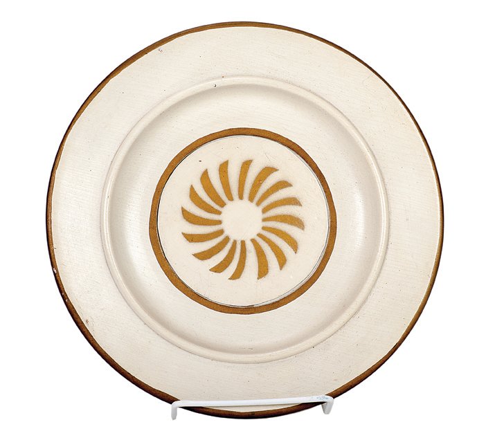 98. Flying Handkerchief and Soup Plate. Thayer, 1949.: 98. Flying Handkerchief and Soup Plate. Los Angeles, Thayer Manufacturing Co., ca. 1949. Vanished handkerchiefs appear under a turned wooden plate on the magician’s table. 9” in diameter. With ori