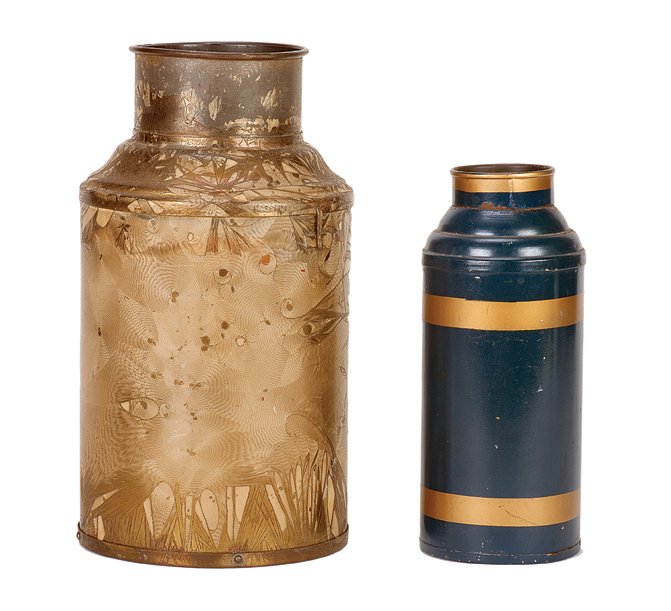 174. Sand & Sugar canisters. Abbott’s, ca. 1945.: 174. Sand & Sugar canisters. Colon Michigan, Abbott’s Magic, ca. 1945. A quantity of sand is poured into a large metal canister from a smaller canister until the large canister is overflowing. Even 