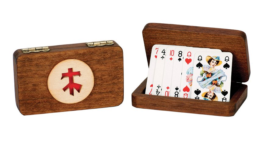 235. Li Chang’s Boxes. Middlesex, Alan Warner, ca. 1990: 235. Li Chang’s Boxes. Middlesex, Alan Warner, ca. 1990. One of six miniature cards is chosen and placed in one of two boxes. It vanishes from the box and reappears in a second box some distance awa