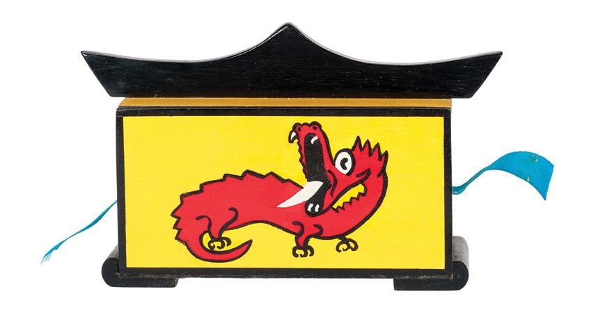240. Siamese Ribbon. Middlesex, Alan Warner, ca. 1990.: 240. Siamese Ribbon. Middlesex, Alan Warner, ca. 1990. A ribbon runs through a small cabinet. It is cut in two and both doors of the cabinet are closed. Immediately both doors are opened, and the ribb