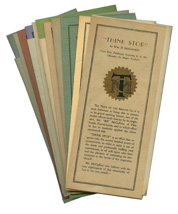 323. Trick of the Month Club. Floyd Thayer et al. 1931 : 323. Trick of the Month Club. Floyd Thayer et al. 1931 – 1934. Including a complete run of series No. 1 and incomplete runs of series Nos. 2 and 3. Series No. 1 includes a quantity of the props mail