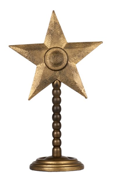 Card Star. Los Angeles, F.G. Thayer, ca. 1925.: Card Star. Los Angeles, F.G. Thayer, ca. 1925. Five selected cards appear on the points of this star when the pack is thrown at it. Gesso-covered wooden star with turned wooden column and base, painte