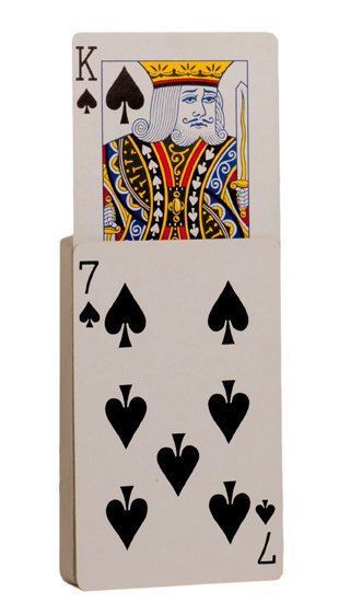 John Martin-made Giant Mechanical Rising Cards.: Giant Mechanical Rising Cards. London, John Martin, ca. 1950. Finely made mechanical faux pack of jumbo Bicycle cards; cards selected by the audience rise from the pack. Includes card rising device fi