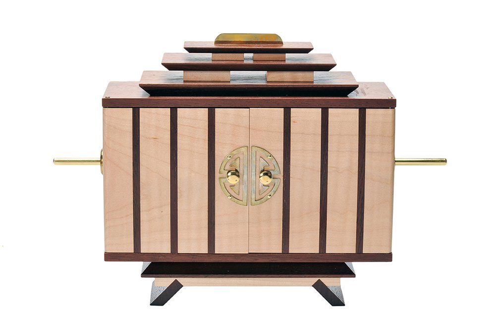 Spirit Cabinet (Sheishin No Cabinet). Texas,: Spirit Cabinet (Sheishin No Cabinet). Texas, Viking/Collectors Workshop, ca. 2005. Handsome hardwood cabinet in which many spirit-type effects take place, in a fashion similar to Stewart James’ Sefa