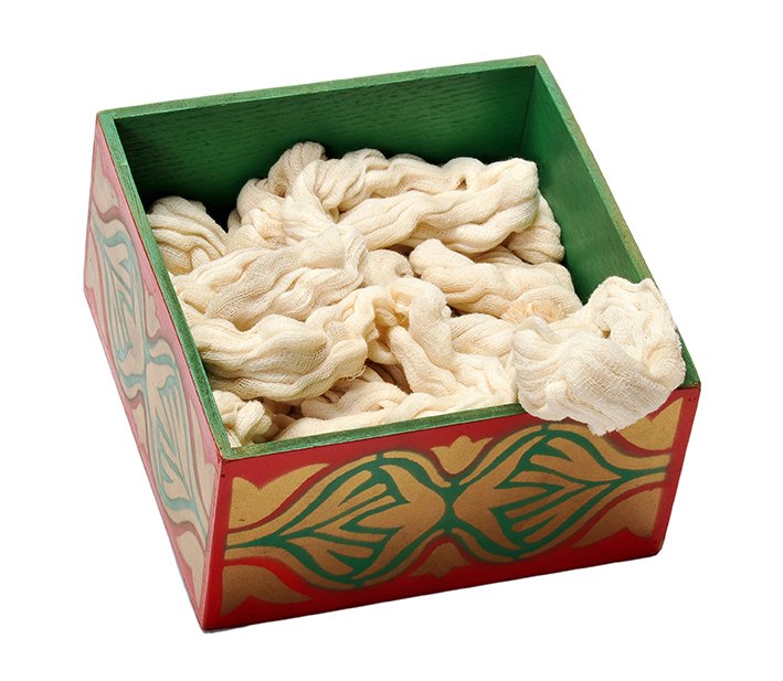 Turban Mystery. Los Angeles, F.G. Thayer, ca. 1940.: Turban Mystery. Los Angeles, F.G. Thayer, ca. 1940. A length of rope or a long turban is cut in half and placed in the box. When removed, it is restored. 7 ¾ x 7 ¾ x 4”. Very good.