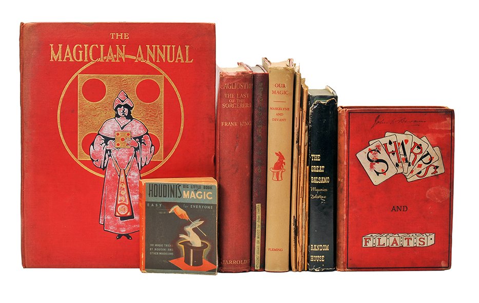 Group of over 15 miscellaneous vintage magic books.: [Miscellaneous] Group of over 15 miscellaneous vintage magic books. Including Sharps and Flats by Maskelyne (1894; poor condition), Spirit Mediums Exposed by Samri Frikell (Walter Gibson) (1930; disbo