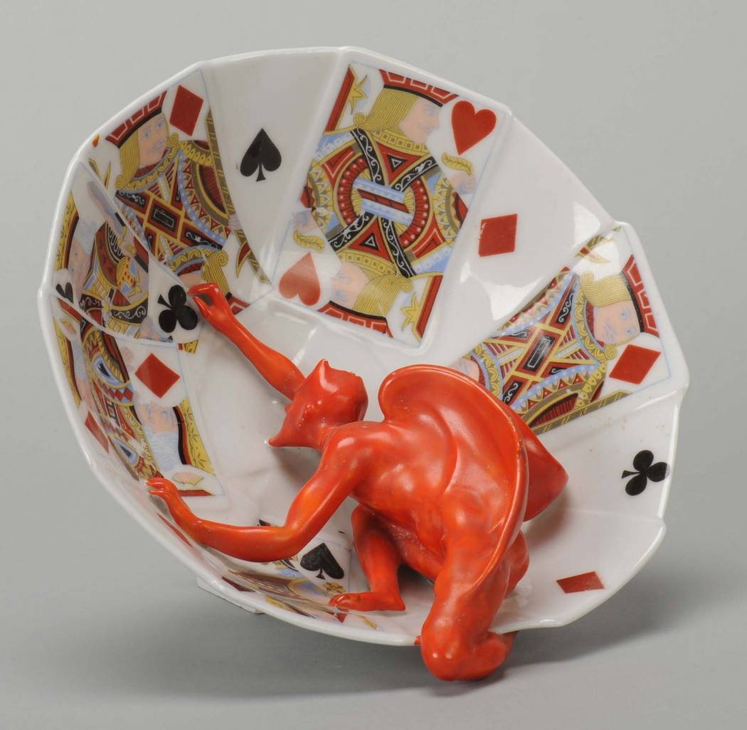 Deep Candy Bowl, Devil & Card, Royal Bayreuth.
