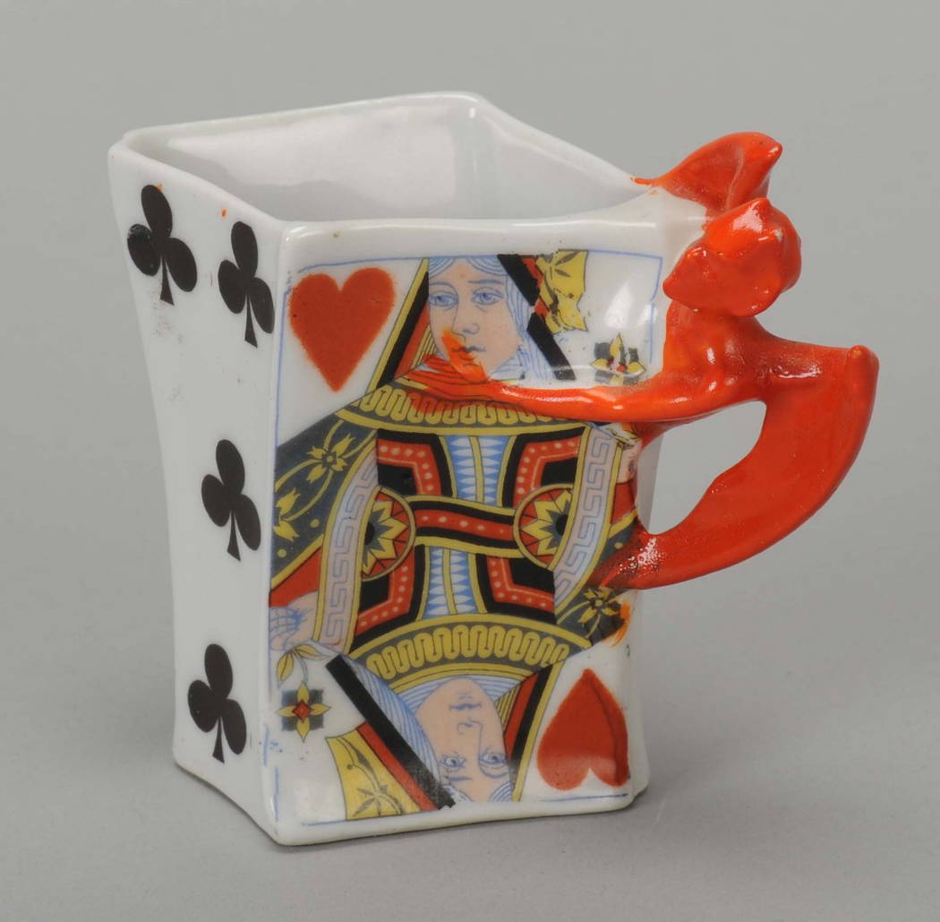 Tooth Pick Holder, Devil & Card, Royal Bayreuth.