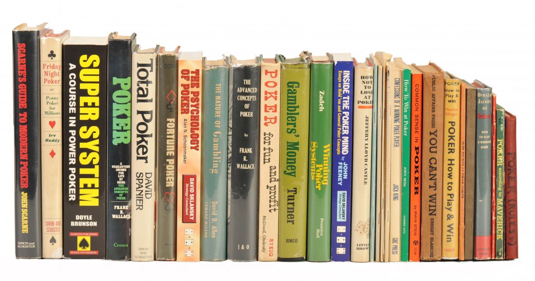 [Poker] More than 25 books and booklets on poker and: [Poker] More than 25 books and booklets on poker and cards. Including Total Poker (1977) by Spanier, Fortune Poker (1949) by George Coffin, Poker for Fun and Profit (1959) by Steig, Scarne’s Guide t
