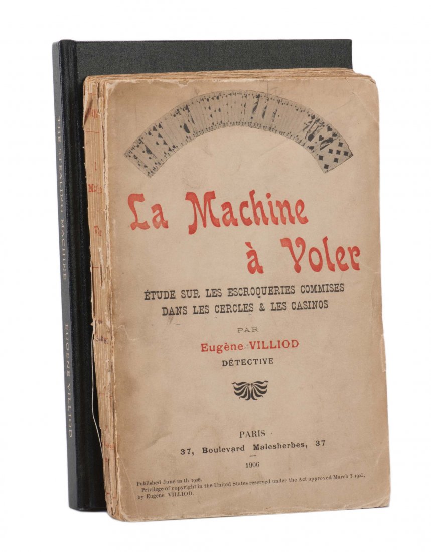 Villiod, Eugéne. La Machine à Voler. Paris: 1906.: Villiod, Eugéne. La Machine à Voler. Paris: 1906. Pictorial wraps, illustrated. 8vo. Wraps tattered and not holding two rear packets. Fair. Accompanied by Russell Barnhart’s later English translat