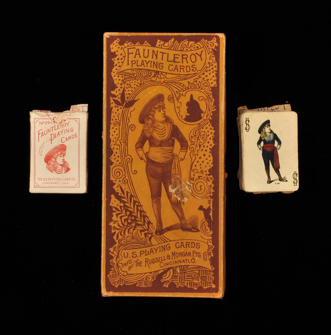 Two vintage card boxes/cartons. Including A. Dougherty,: Two vintage card boxes/cartons. Including A. Dougherty, Tally-Ho #9 Carton for 12 Decks of Playing Cards. A. Dougherty, New York, ca. 1930. Included is one Tally-Ho deck 52 + OB, Exc. Nice display pie