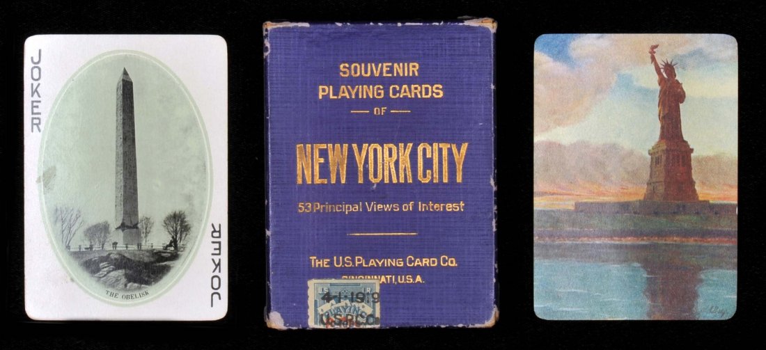 New York City Souvenir Playing Cards. USPC, ca. 1900.: New York City Souvenir Playing Cards. USPC, ca. 1900. 52 + J + OB, VG. Hoch. S36.