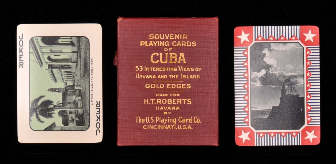 Cuba Souvenir Playing Cards, 53 Interesting Views of: Cuba Souvenir Playing Cards, 53 Interesting Views of Havana and the Islands. USPC, ca. 1915. 52 + J + OB, NM. Hoch. SCU1.