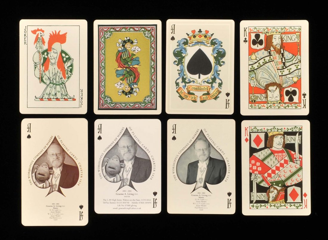 The Worshipful Company of Makers of Playing Cards.: The Worshipful Company of Makers of Playing Cards. London, England, 2003. 52 + 2J + Graeme A. Living Master on ace of spades, NM. Reproduction of the Mediaeval pack made by the New York Consolidated C