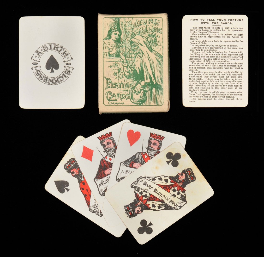 A.D. Willis Ltd. Fortune Telling Playing Cards.: A.D. Willis Ltd. Fortune Telling Playing Cards. Wanganui, New Zealand, ca. 1920. 52 + EC + OB, NM. A deck of cards by Willis is in the Museum of New Zealand.