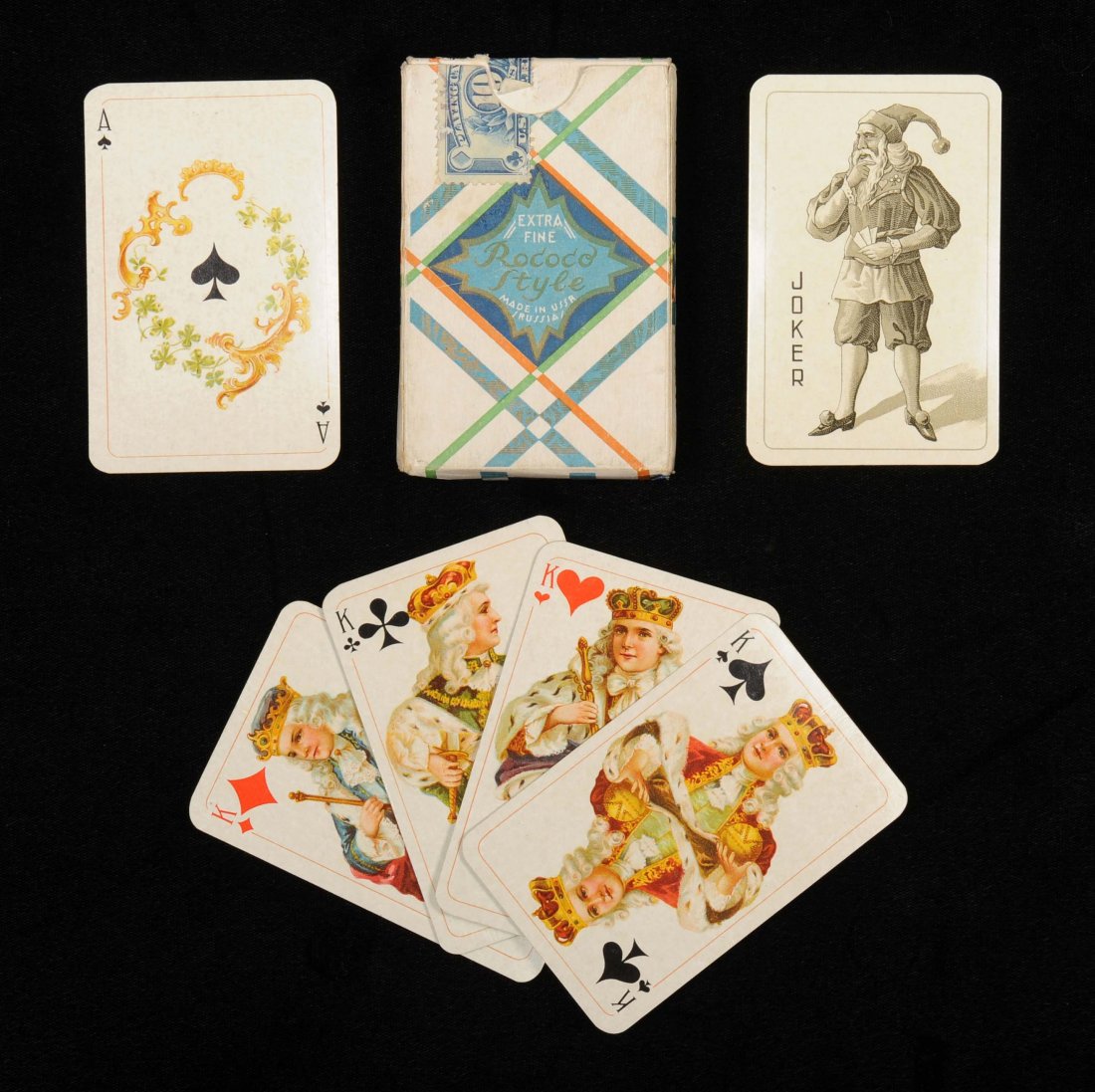 Joker Cards. Russia, ca. 1957. 52 + J + OB, Exc. The: Joker Cards. Russia, ca. 1957. 52 + J + OB, Exc. The box bears a U.S. tax stamp; indices are English. Made for export to the American market.