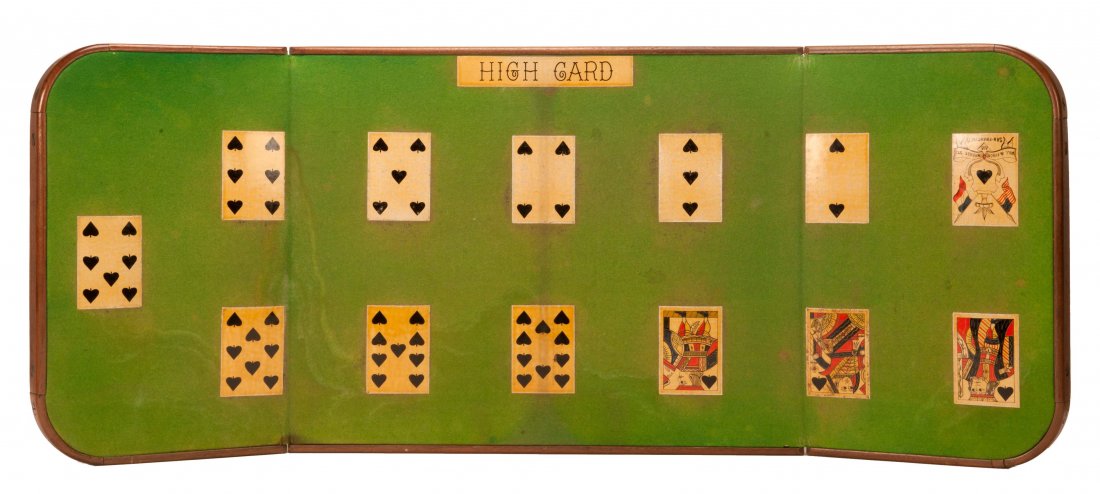 Will & Finck Folding Faro Layout. San Francisco, ca.: Will & Finck Folding Faro Layout. San Francisco, ca. 1890. 40 ½ x 16” open. Minor wear to felt and cards; Exc. Will & Finck was a leading manufacturer of cutlery, barber supplies, and gambling equi