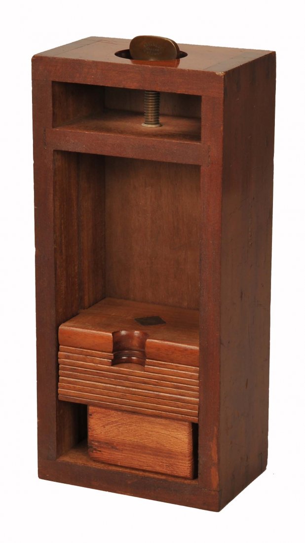 Mason & Co. Faro Playing Card Press. Chicago, ca. 1900.: Mason & Co. Faro Playing Card Press. Chicago, ca. 1900. Hold eight packs of Faro cards and has a well-marked brass screw. Exc.