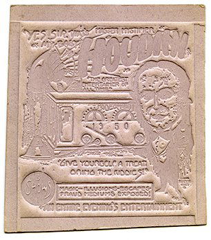 Houdini, Harry. Houdini’s final tour newspaper ad mat.: Houdini, Harry. Houdini’s final tour newspaper ad mat. [New York?], ca. 1925. Depicting a cartoonish Houdini and his illusion titled Radio of 1950, executed by Frank Mostyn Kelly, and used to print
