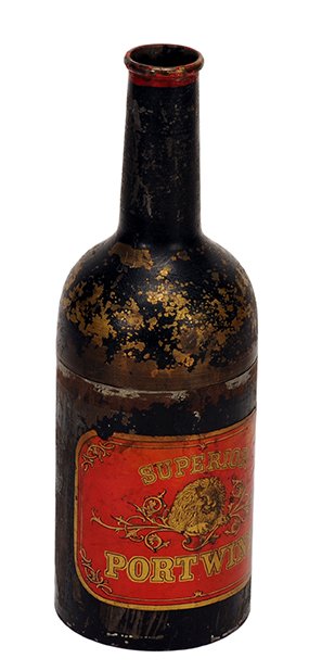 Any Drink Called For. London, J. Bland [?], ca. 1880.: Any Drink Called For. London, J. Bland [?], ca. 1880. The magician pours any drink called for from a single bottle. Mechanical tin bottle stands 10” high. Paint well worn.