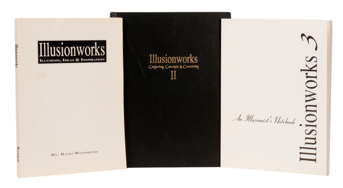 Woodbury, Rand. Illusionworks Vols. I - III: Woodbury, Rand. Illusionworks Vols. I - III. Davie: Author, 1993-95. Wraps and cloth, illustrated with diagrams. 4to. Good. The first two volumes inscribed and signed by the author to Channing Pollock