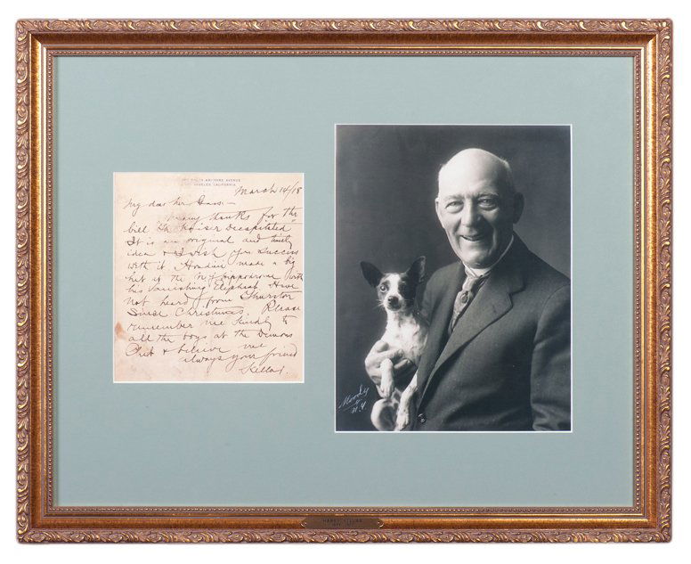 Kellar the Magician ALS re: Houdini, Thurston, etc.: Kellar, Harry (Heinrich Keller). Kellar the Magician ALS to Arthur Gans. Dated March 14, 1918 and written on Kellar’s stationery, he writes, in part, “”Houdini made a big hit at the N.Y. Hippodr