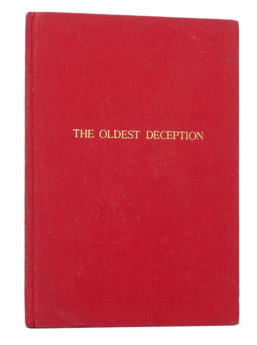 Volkmann, K. and Barrows Mussey . The Oldest Deception.: Volkmann, Kurt and Barrows Mussey (trans.). The Oldest Deception: Cups and Balls in the Art of the 15th and 16th Centuries. Minneapolis: Carl W. Jones, 1956. Red cloth stamped in gold. Illustrated. 8v