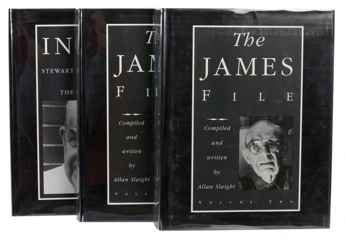 [James, Stewart] Slaight, Allan (ed). The James File.: [James, Stewart] Slaight, Allan (ed). The James File. Toronto: Hermetic Press, 2000. First Edition. Three volumes in publisher’s cloth with jackets, illustrated. 4to. Very good.
