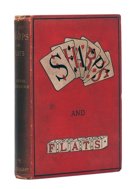 Maskelyne, John Nevil. Sharps and Flats. London:: Maskelyne, John Nevil. Sharps and Flats. London: Longmans, Green & Co., 1894. Red cloth stamped in two colors. Frontispiece. Illustrated. 8vo. Light foxing, spine sunned, else good.