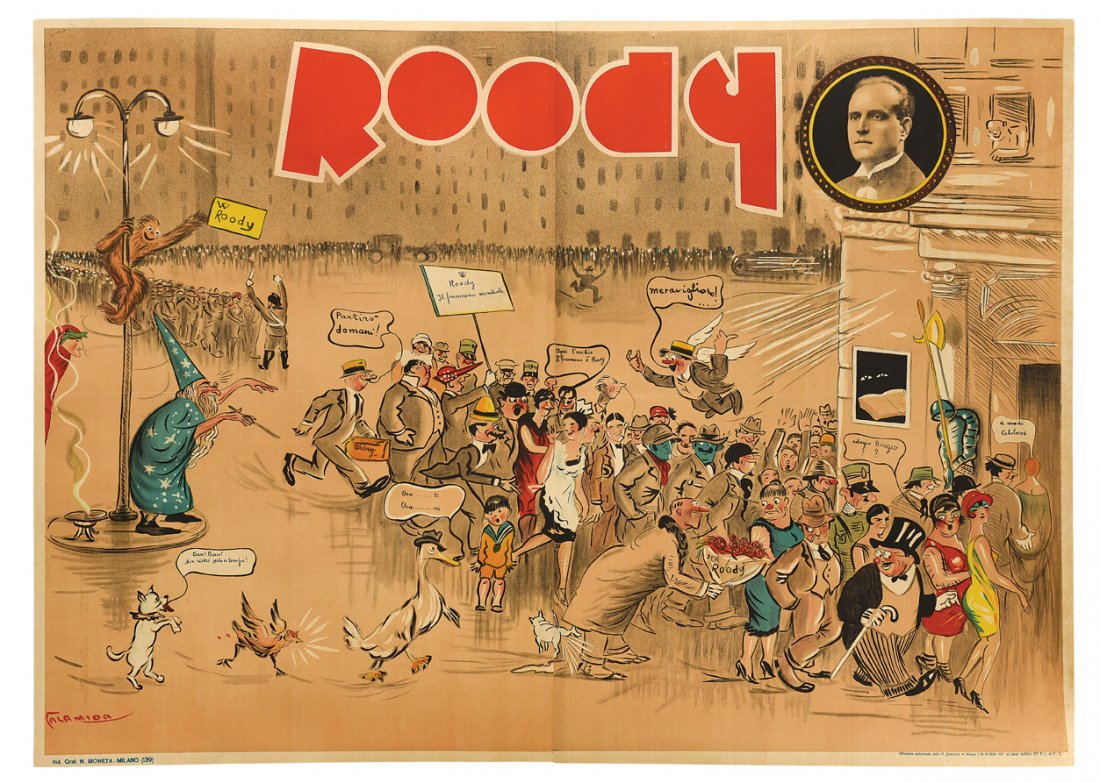Roody. Roody “street scene” poster. Milan, N. Moneta, (1 of 1)
