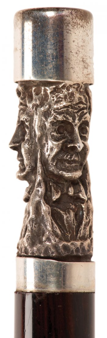 Dai Vernon Tribute Magic Wand. Pasadena, Carl Williams: Dai Vernon Tribute Magic Wand. Pasadena, Carl Williams Custom Magic, 1994. Crafted from Coca Bola wood with matching sterling silver tips, which bear relief busts of Dai Vernon. With felt-lined black