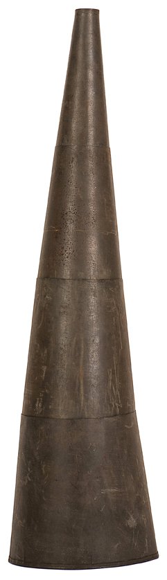 Spirit Trumpet. American, ca. 1900. Early example of: Spirit Trumpet. American, ca. 1900. Early example of this device used by spirit mediums to apparently receive messages from “the great beyond.” Four soldered tin telescoping sections form the fini