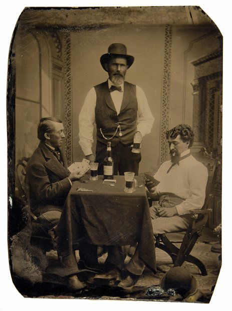 Poker Players Tintype. Circa 1870s. Posed studio (1 of 1)