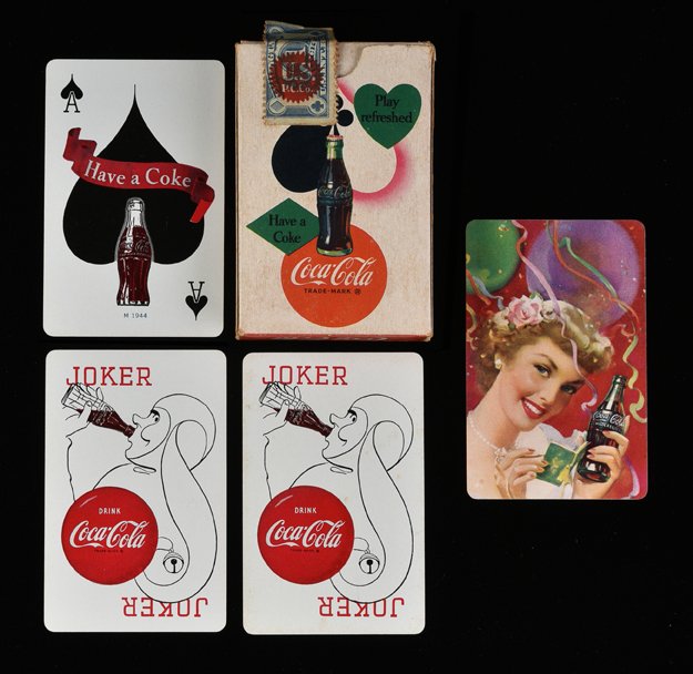 USPC Coca-Cola “The Party Girl”. Cincinnati, OH, ca.: USPC Coca-Cola “The Party Girl”. Cincinnati, OH, ca. 1951. 52 + 2J + OB. NM.