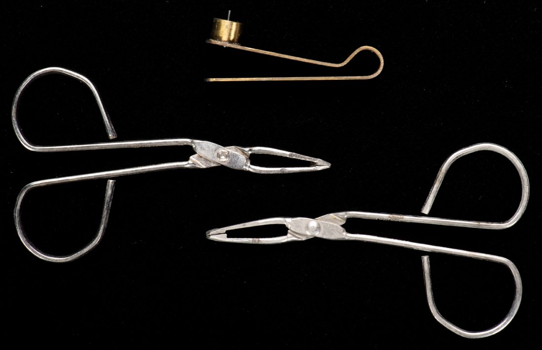 Three Card Punches. 1) Brass card punch with (1 of 1)