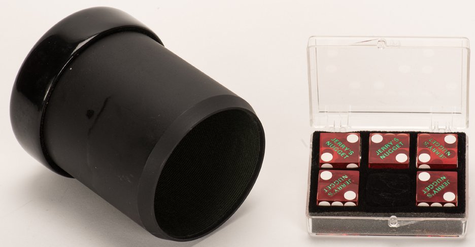 Five Jerry’s Nugget Dice & Whip Cup. Jerry’s Nugget (1 of 1)