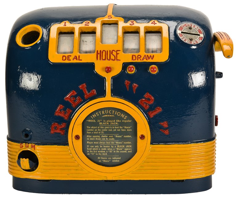 Reel “21” Blackjack Machine. Daval Mfct. Co., Chicago, (1 of 1)