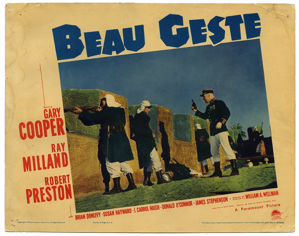 Beau Geste. Paramount, 1939. Two lobby cards (11 x (1 of 1)